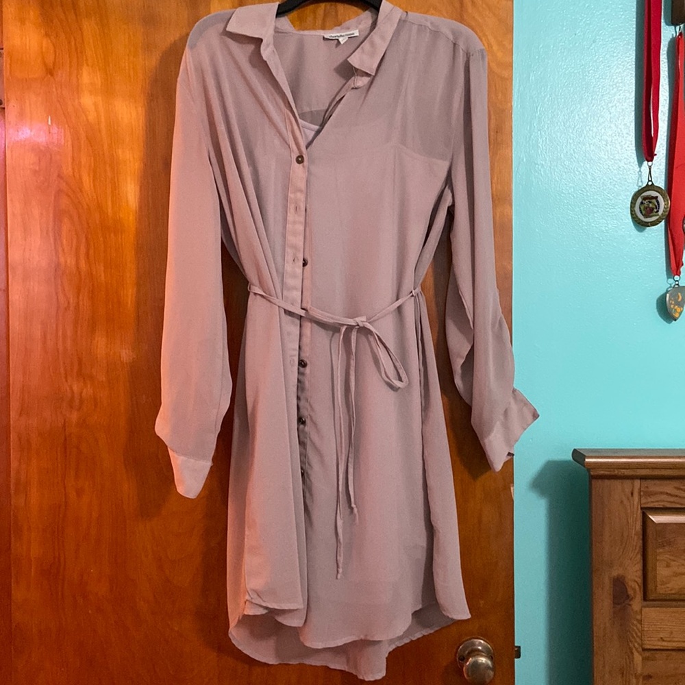 Charolette Russe chiffon dress 3/4 length sleeve dress size L